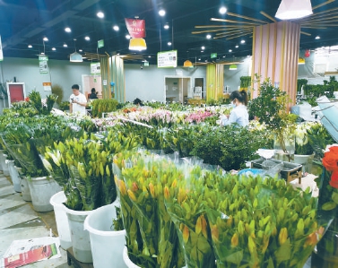 东风国际花卉市场主营鲜切花批发 / 图源:东风国际花卉市场
