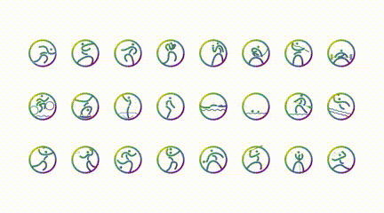 来城墙,跟着十四运会体育图标动起来!