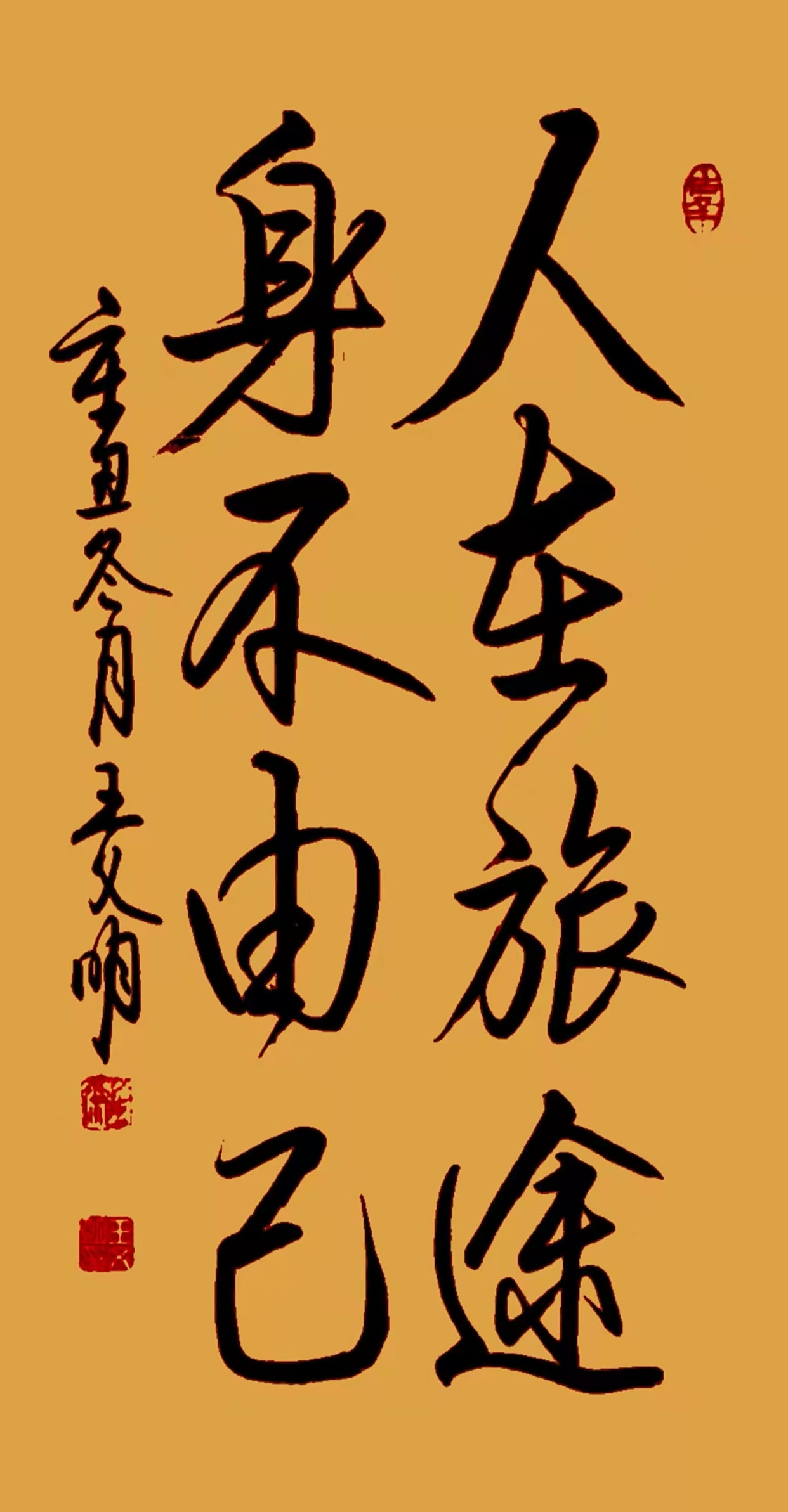 王文明书法欣赏:人在旅途,身不由己