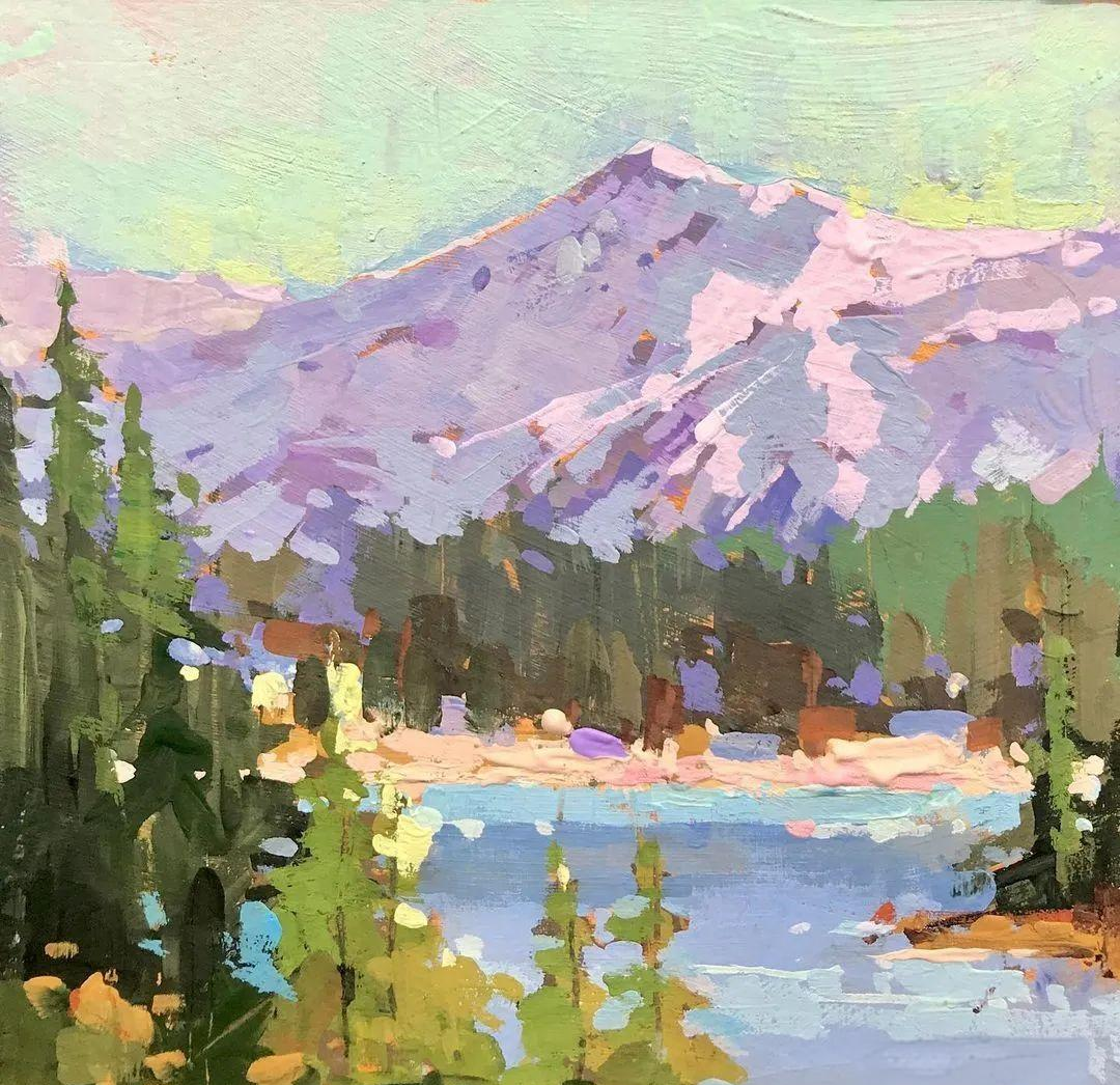 色彩丰富的风景画,适合临摹学习的优秀素材