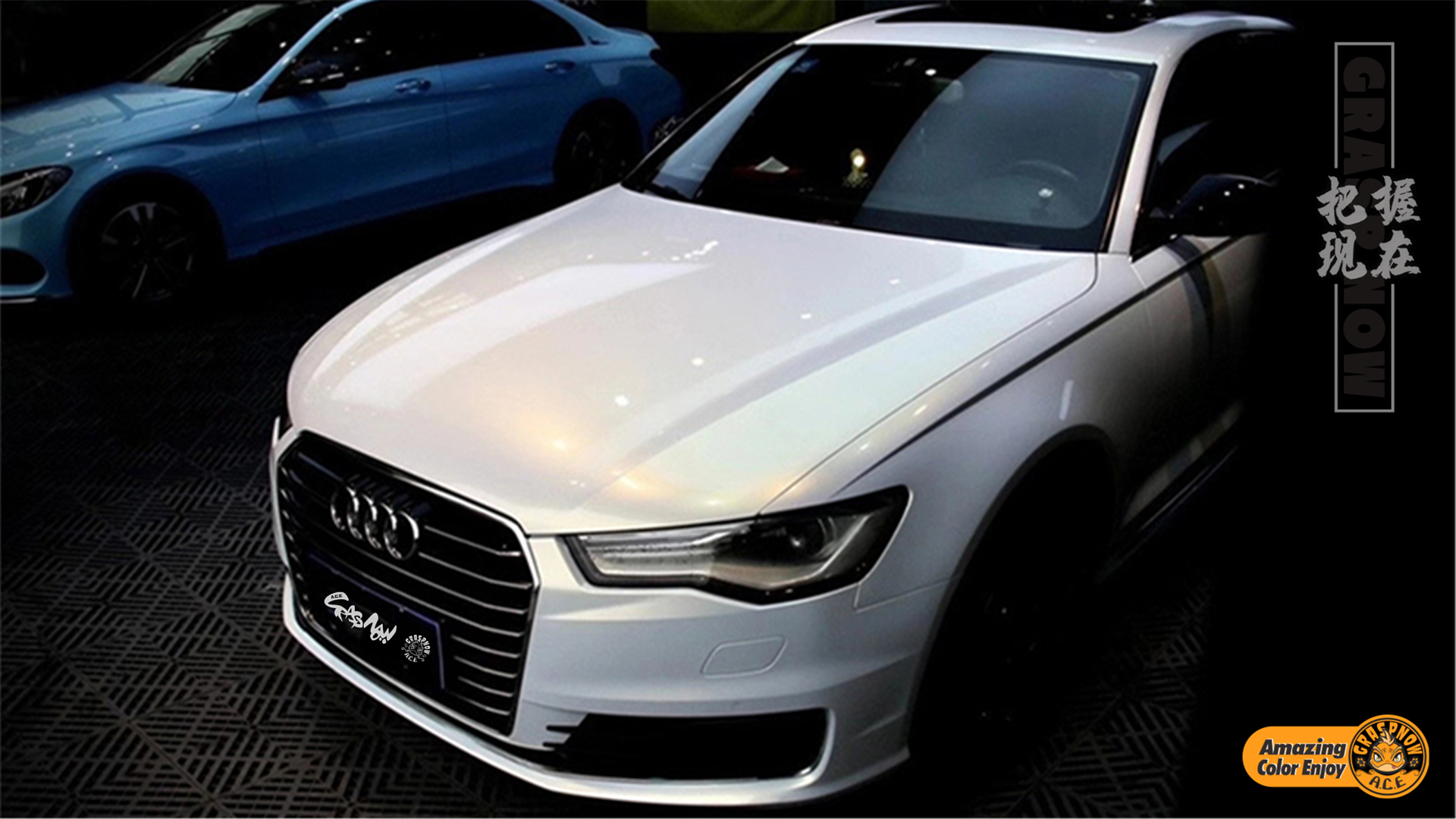 ace潮牌改色膜,白色的奥迪改色,不用备案,保护车漆更好看