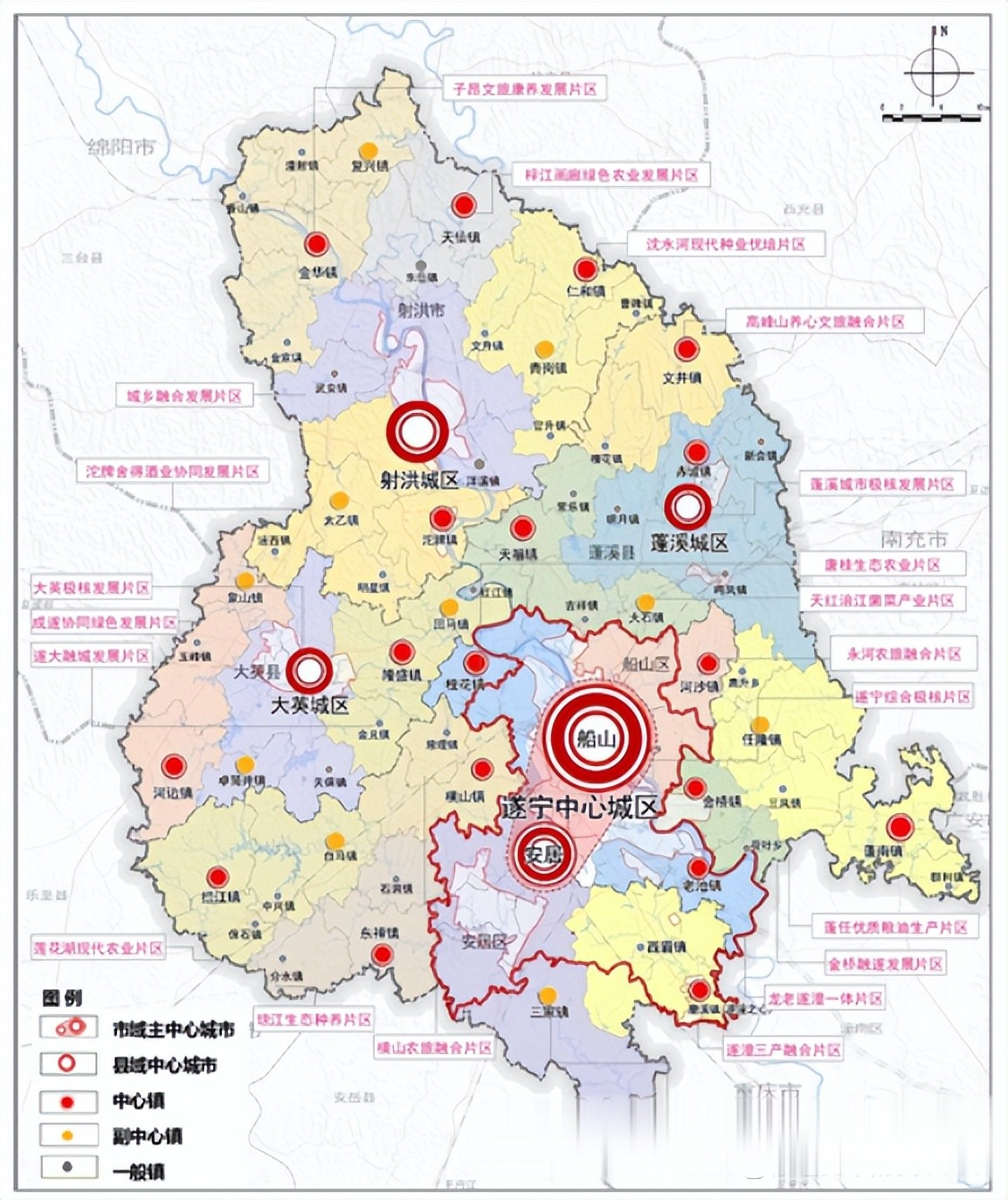 遂宁市市域及中心城区国土空间总体2021