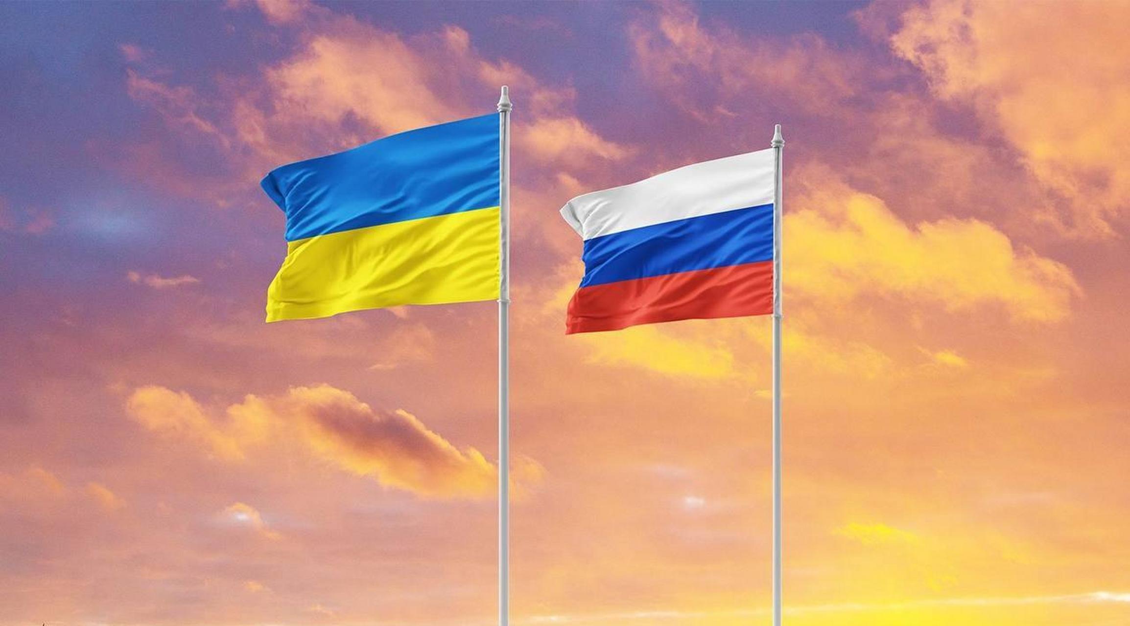 乌克兰俄罗斯战争国旗图片