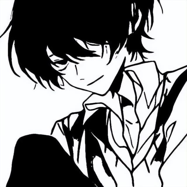 动漫男头,黑白日漫伪男头像