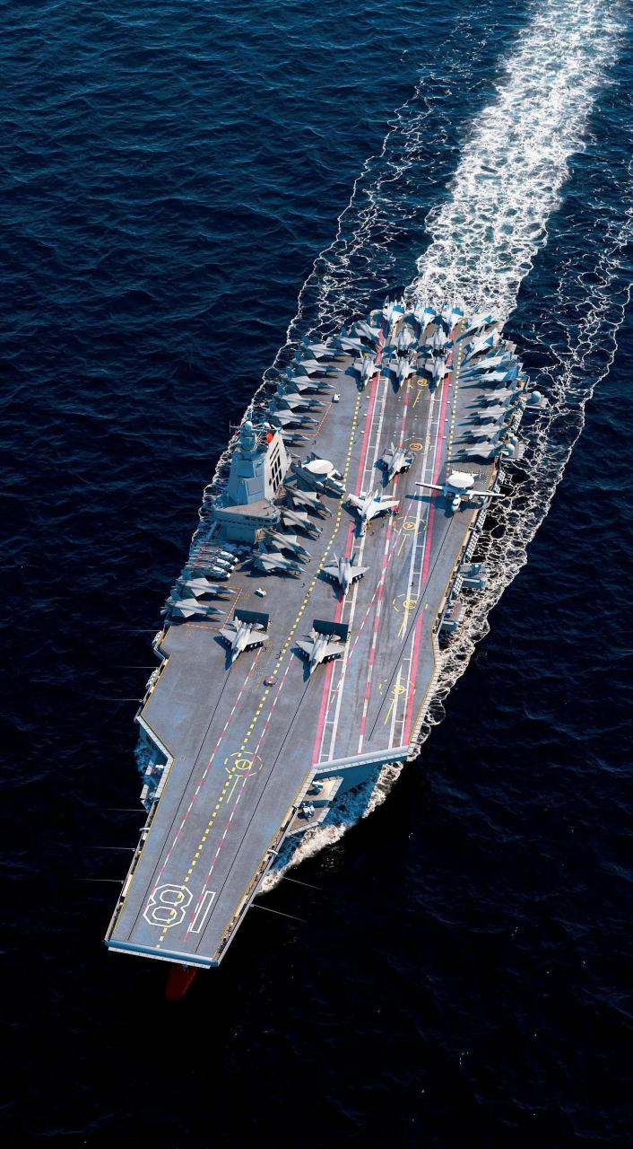 003号航母 国产003号航母帅呆了,比美国福特号都简洁,建议开去东京