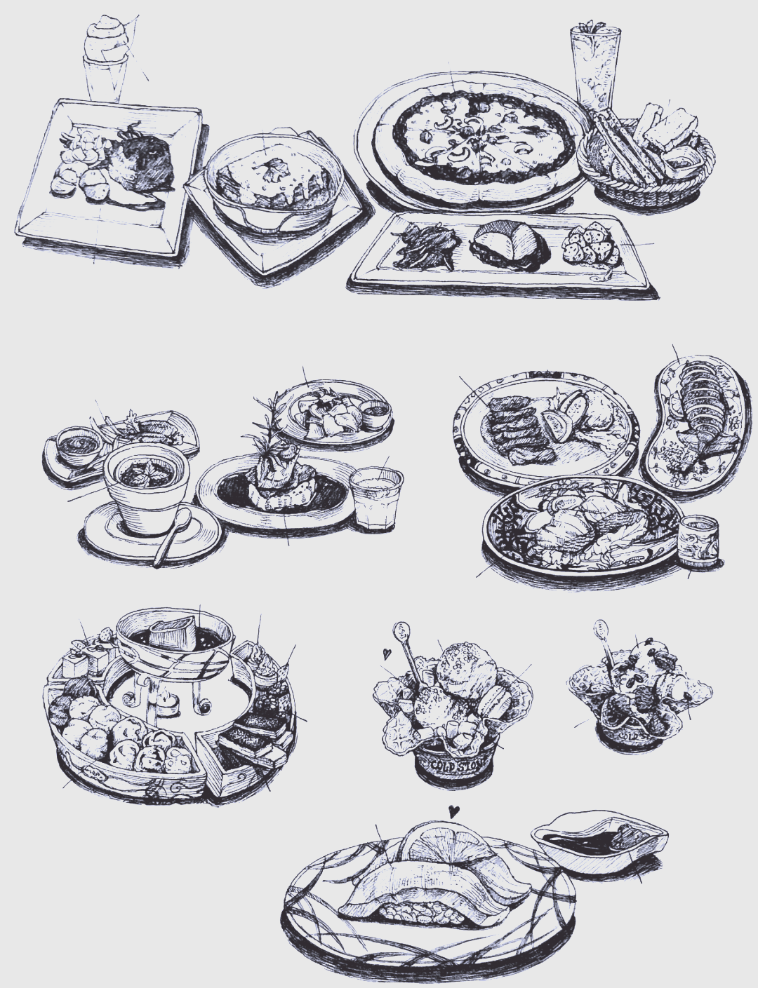 美食线稿插画:探索画饼充饥的奇妙世界