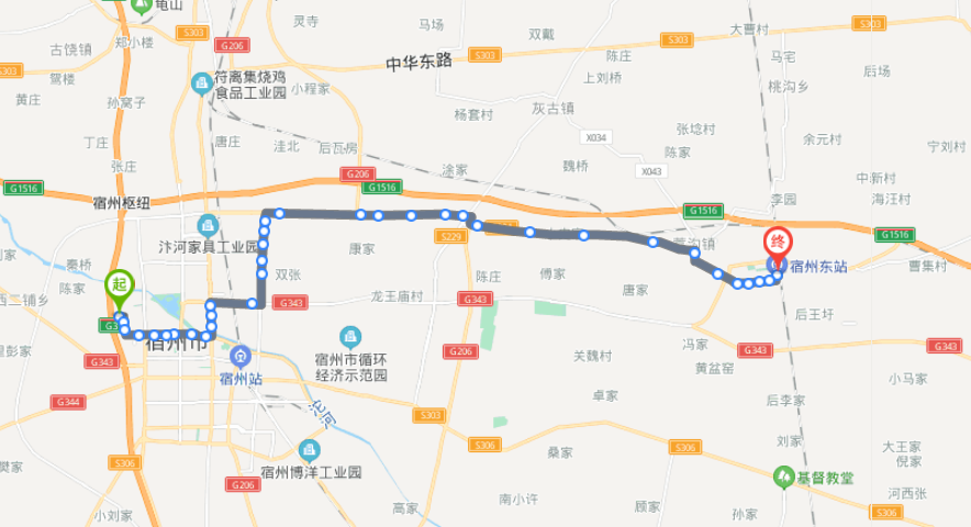 安徽宿州火车东站途经公交车线路乘坐点及其运行时间