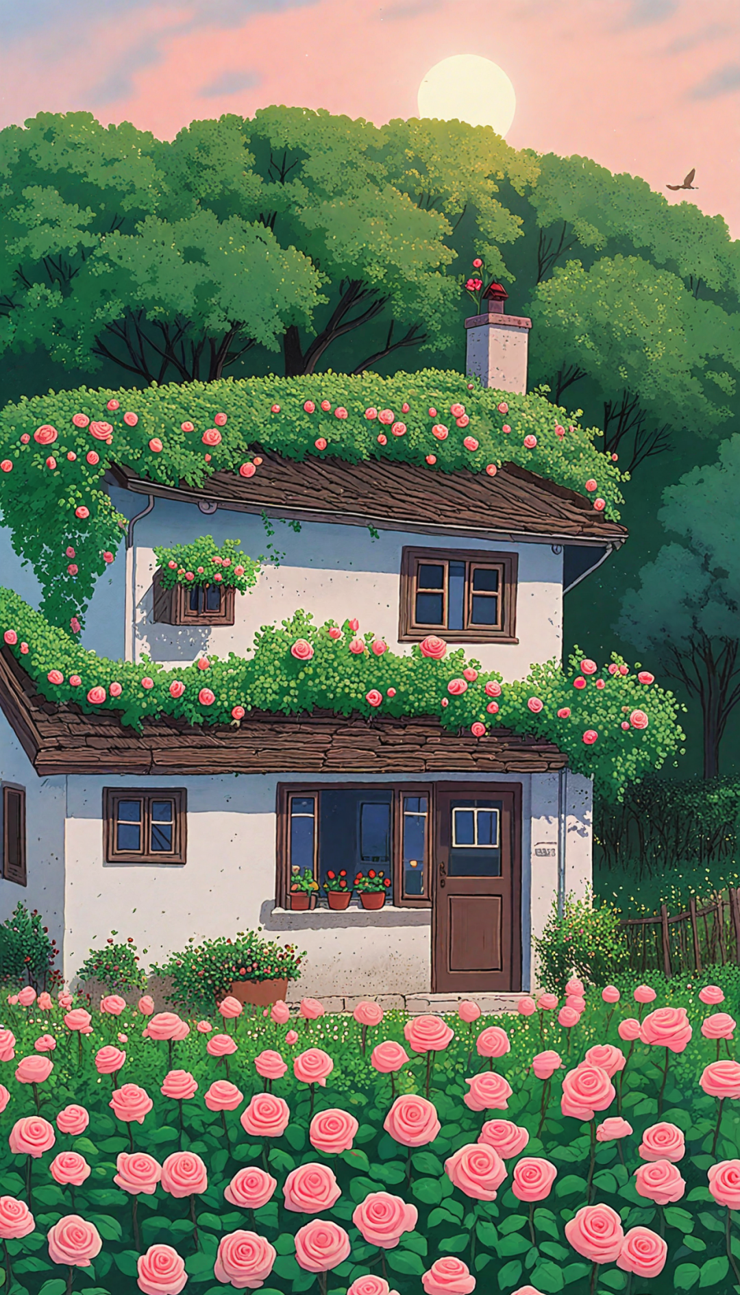 宫崎骏动画风格的秘密花园壁纸,展现自然之美与治愈力量