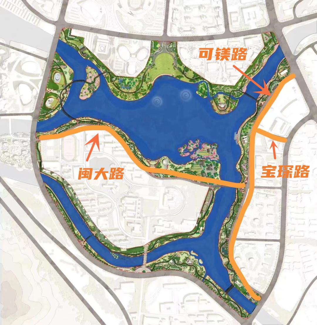 福州旗山湖公园的每座桥都有了新名字,与福州大学城有关