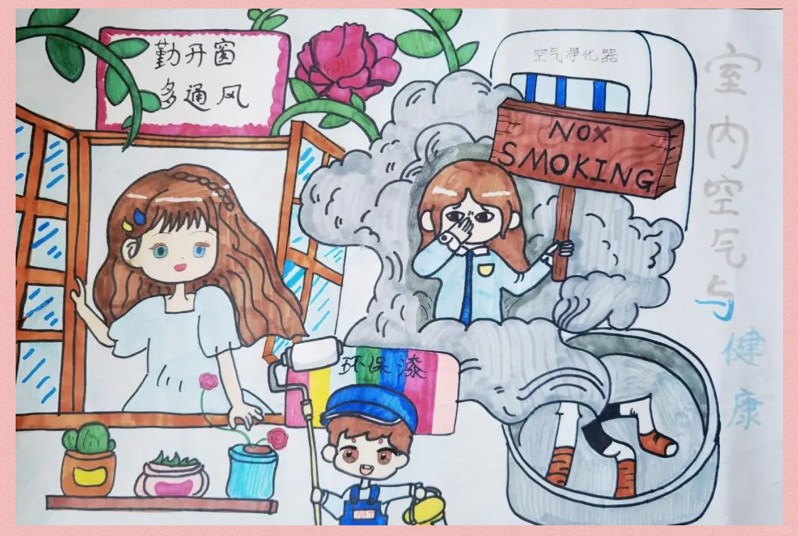 青岛大学路小学组织学生参加"环境健康杯"征文绘画比赛优秀作品欣赏