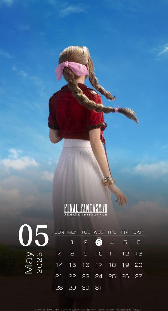 《ff7》发布5月日历壁纸:和爱莉丝约会吧!