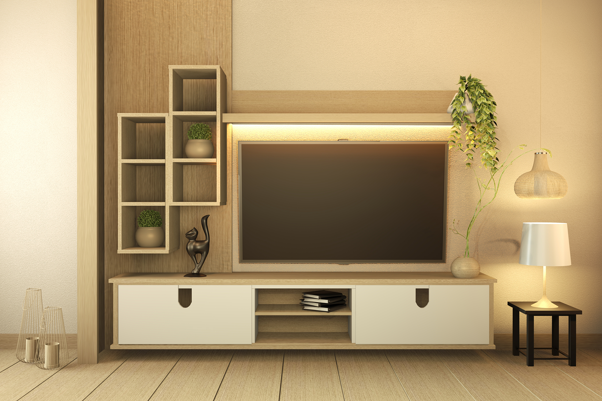 木工创意电视柜造型图图片