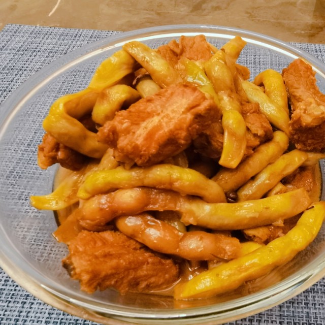 排骨炖黄金勾豆角