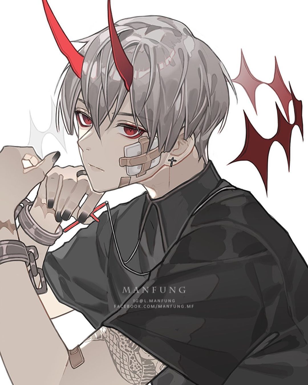 画师「manfung」作品欣赏:《鬼灭》全员男性化同人插画