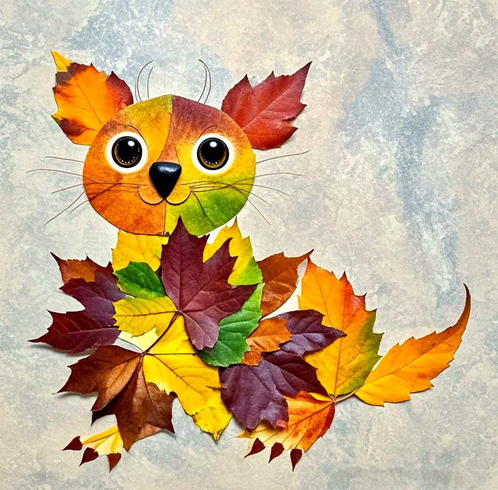 秋季树叶手工拼贴画:探索多样小动物与景色系列