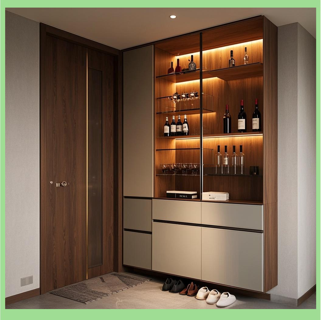 鞋柜酒柜一体化设计,美观与实用的完美结合