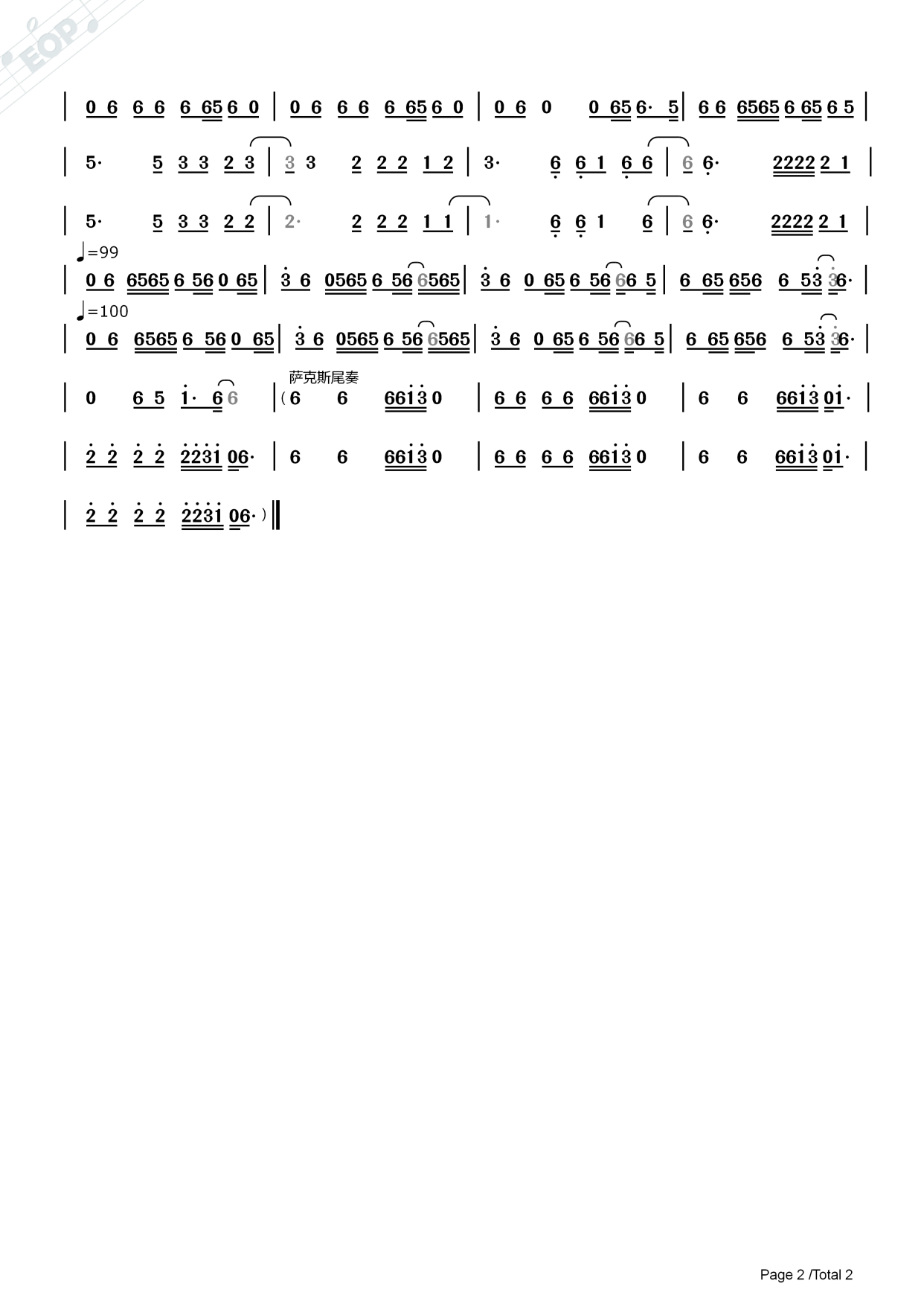 「萨克斯-电音舞曲」new thang_redfoo演唱——动态简谱