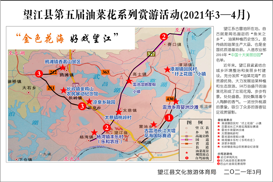 安徽望江第五届油菜花赏游活动将于3月22日开启