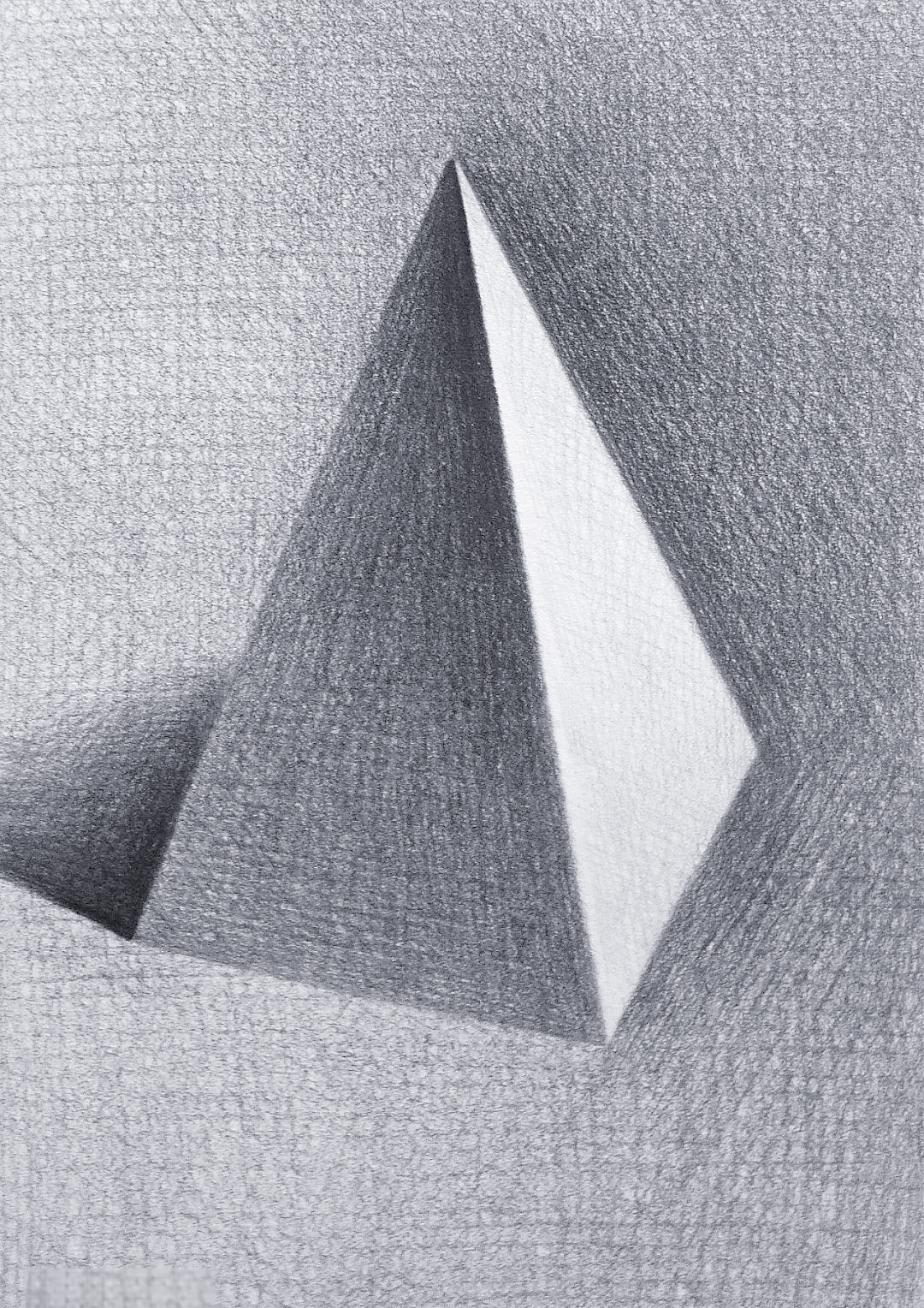 石膏几何体四棱锥素描步骤详解