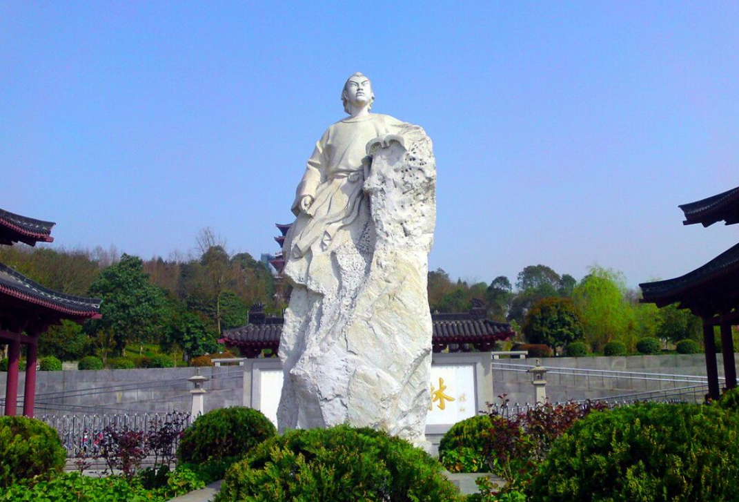 古代名人,"诗仙"李白雕塑