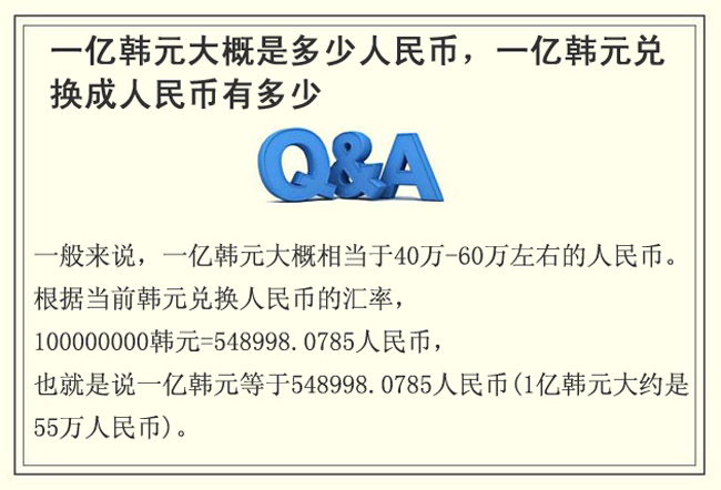 一亿韩元大概是多少人民币,一亿韩元兑换成人民币有多少 Won/YAN