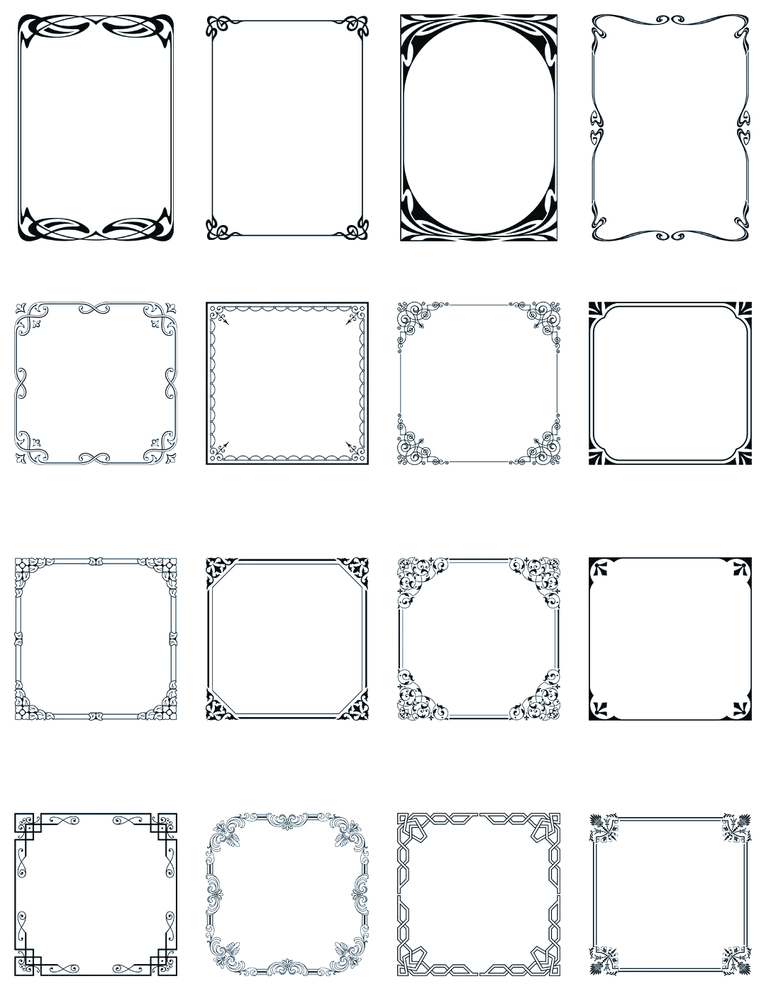 丨多种复古欧式花纹边框图案元素装饰背景底纹纹理ai矢量png免抠素材