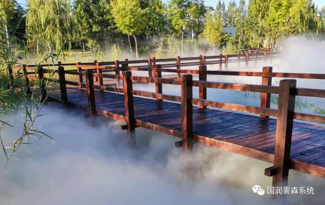 人间仙境!云中河水上公园新增人工造雾系统
