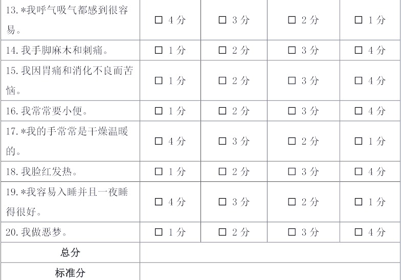sas+sds量表评分