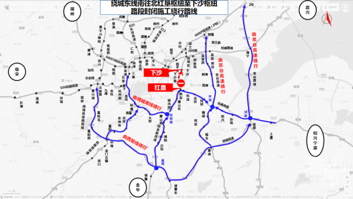 杭州绕城高速公路地图图片