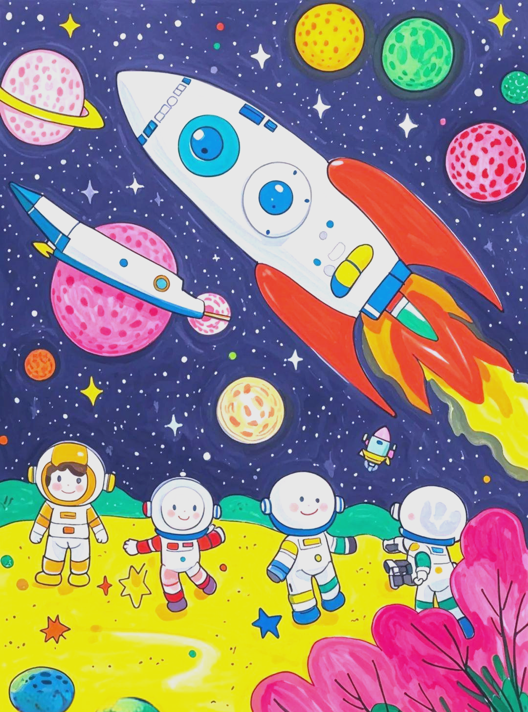 探索太空奥秘:众多科幻主题范画作品