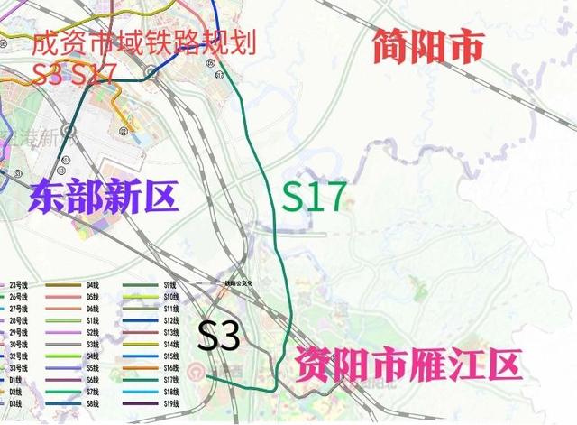 强化成德眉资同城区域轨道交通联系,规划的市域铁路均在两条以上