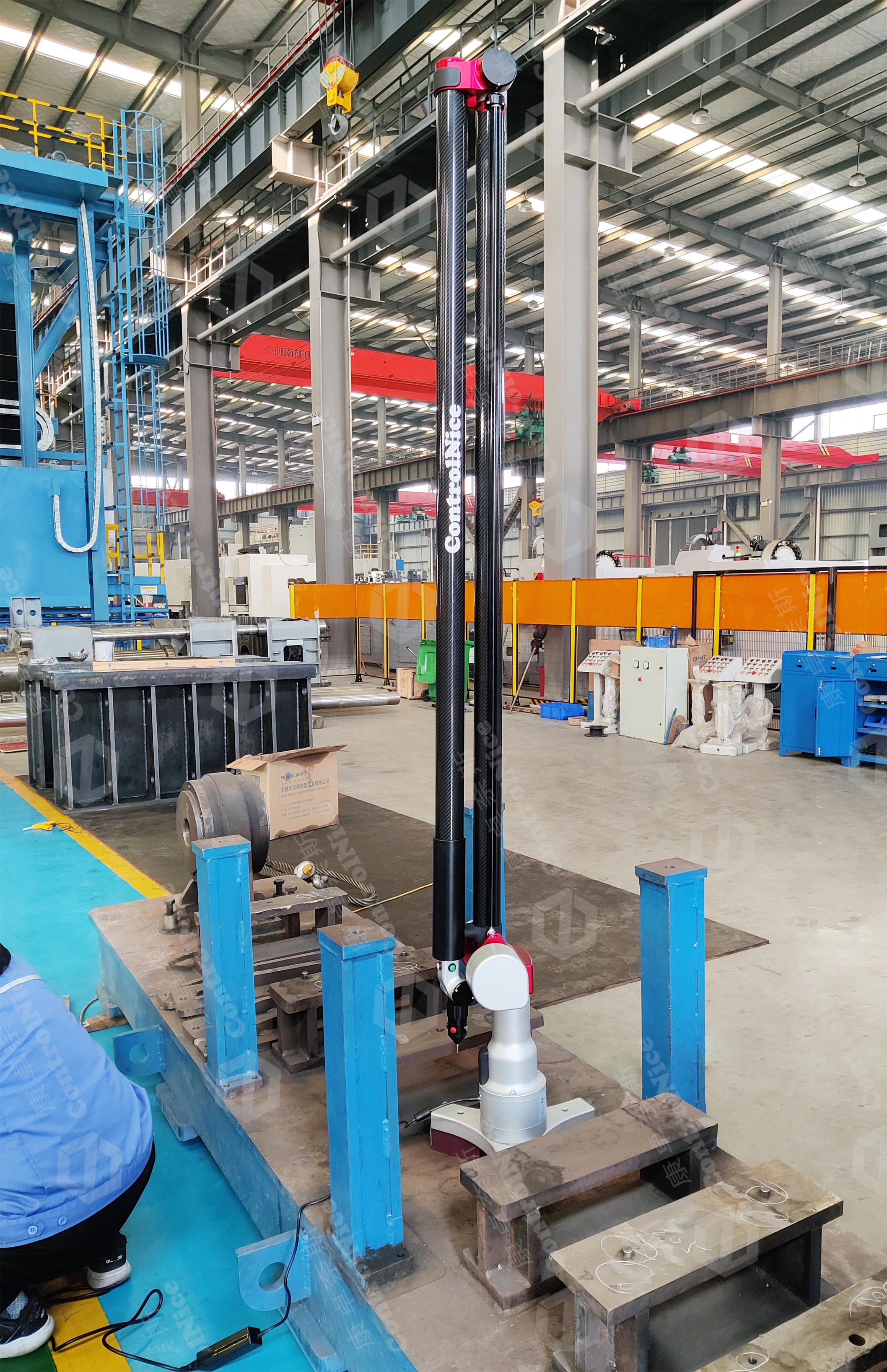 便携式三坐标检测挖掘机履带架焊接工装的精度