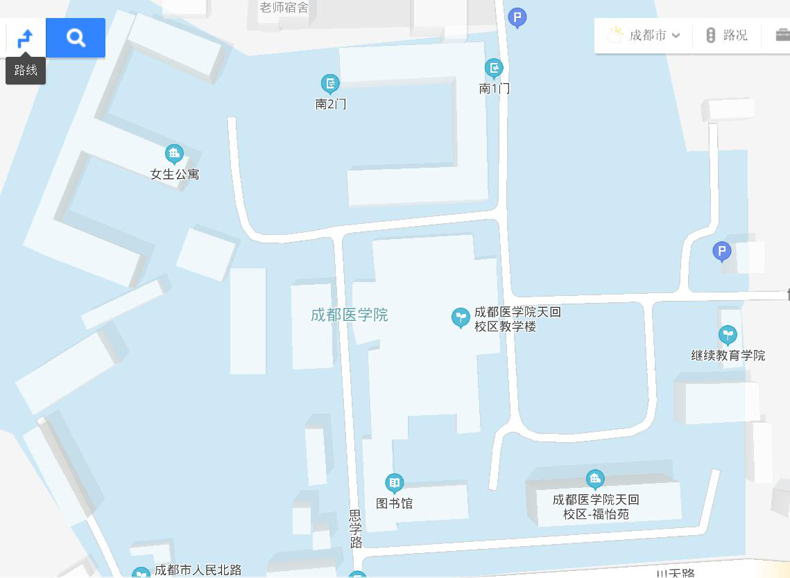 成都医学院校园地图