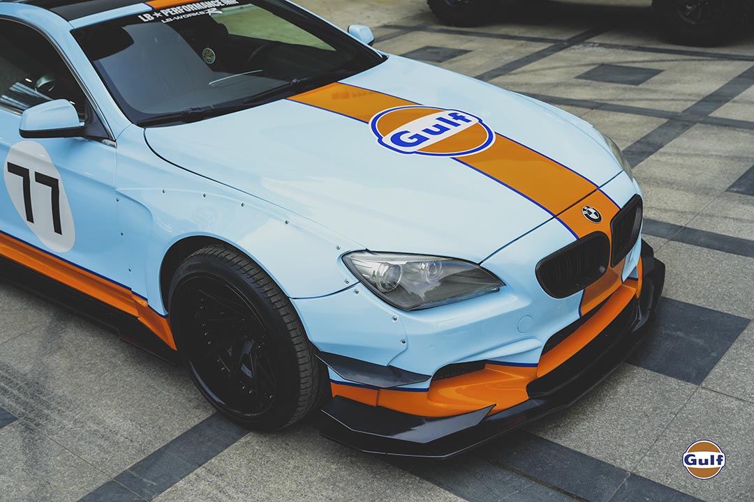 宝马6系海湾石油涂装,经典橙蓝配色!