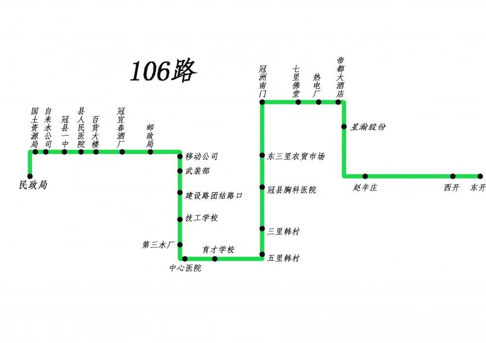 106路公交车路线图图片