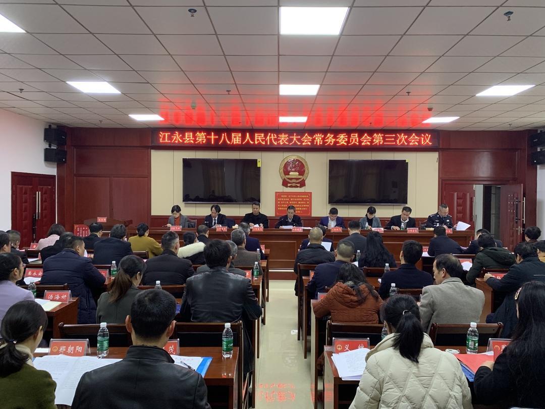 江永县第十八届人大常委会第三次会议召开任命周仁文等19人为新一届县