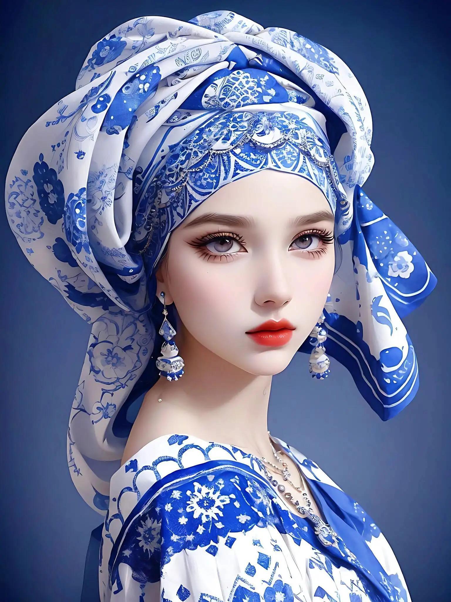 戴头巾的女生头像,既时尚又休闲