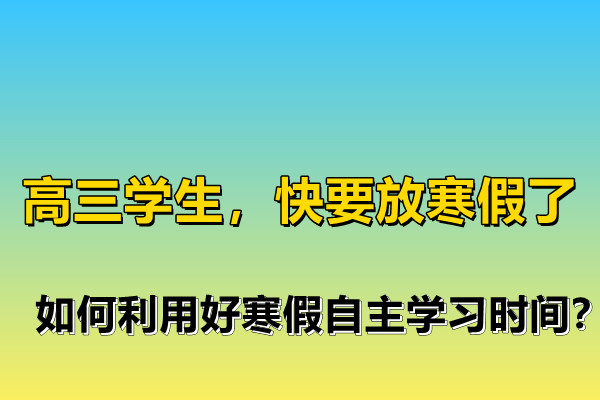 高三学生,快要放寒假了,如何利用好寒假自主学习时间?