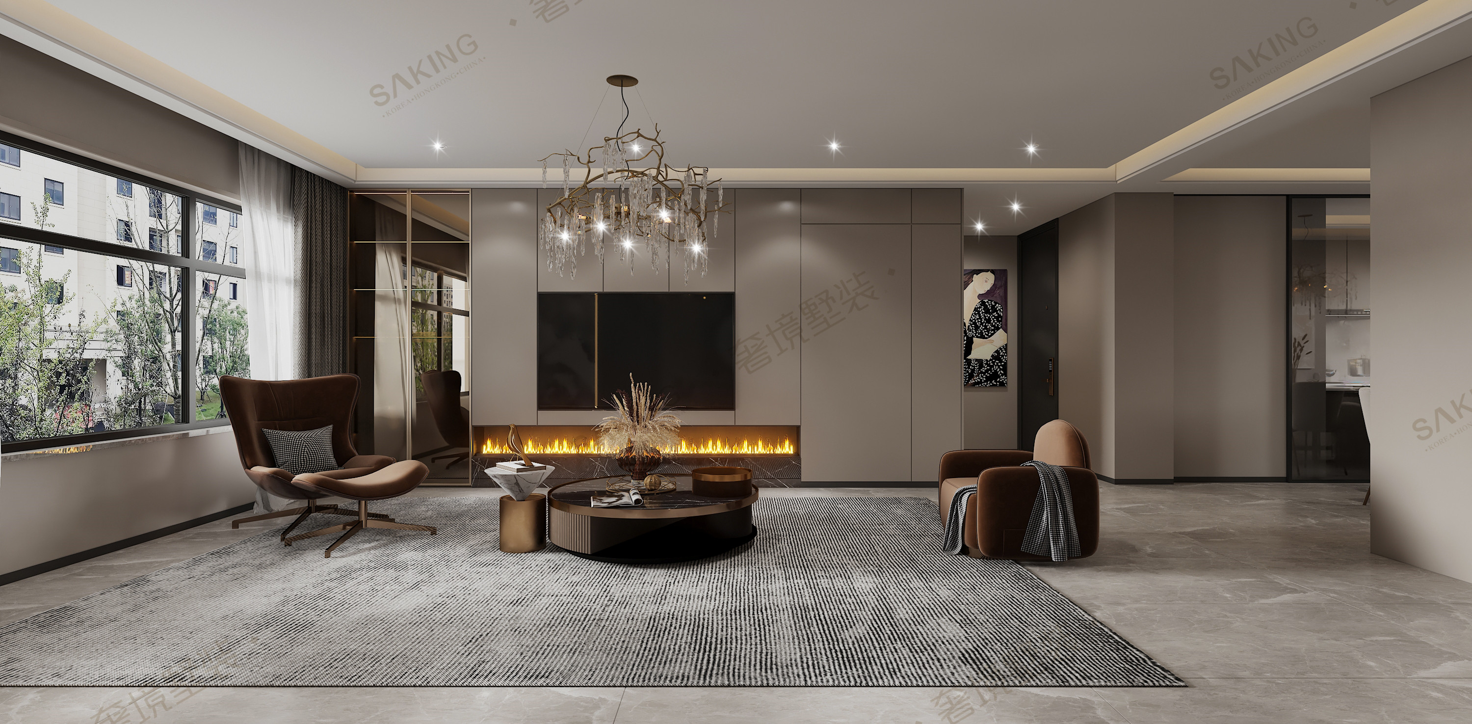 158㎡没有人会拒绝的奶咖色系意式轻奢风~