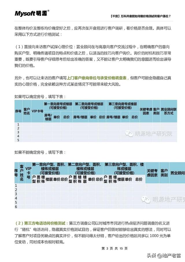 科開盤前如何做價格測試和客戶落位?-房地產