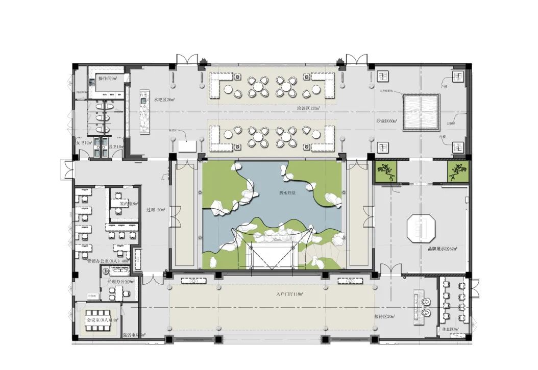 最美售楼处之 "四水归堂 ",属于中国人的东方意境!