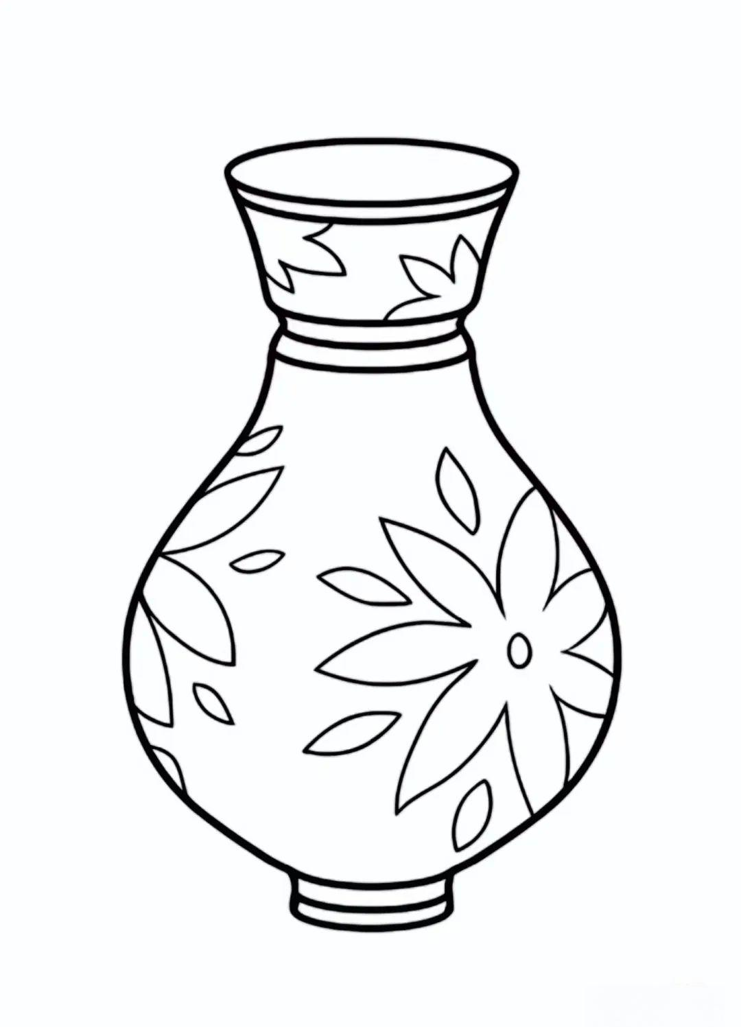 精选瓶瓶罐罐简笔画线稿素材,适合打印涂色练习