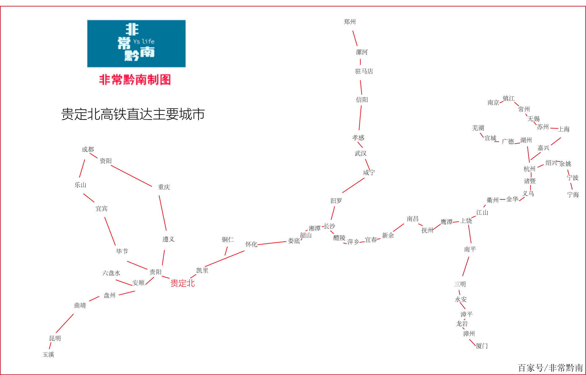 一圖看明白在貴定縣乘高鐵可直達的主要城市