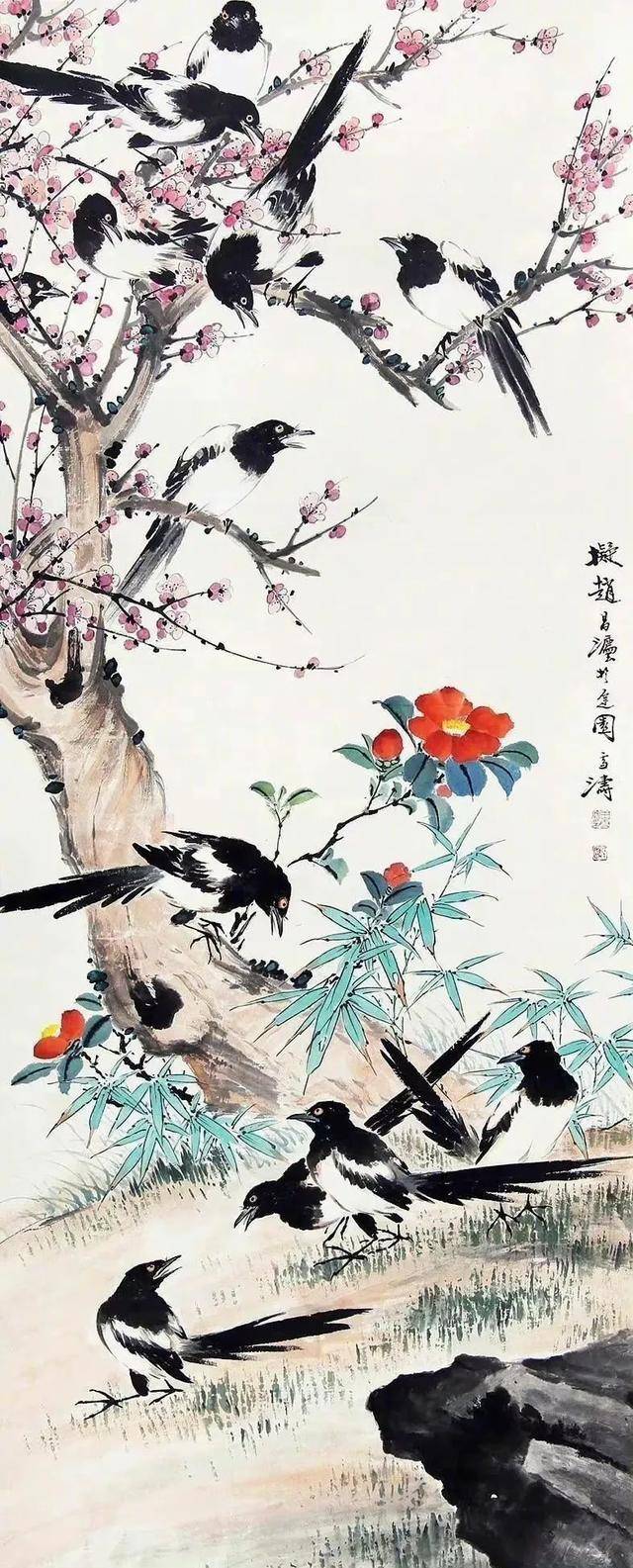 新春将至,喜上眉梢:看王雪涛笔下的喜鹊梅花