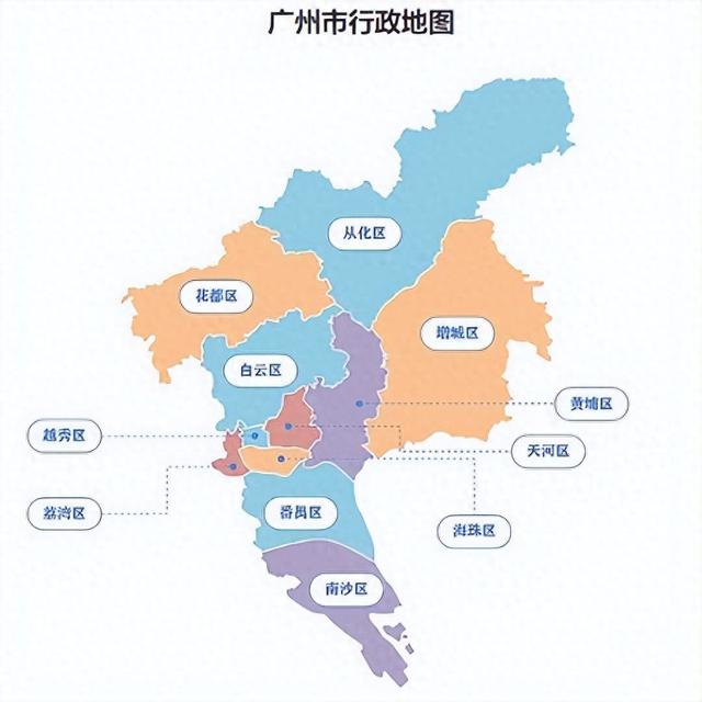 广州市行政地图最新图片