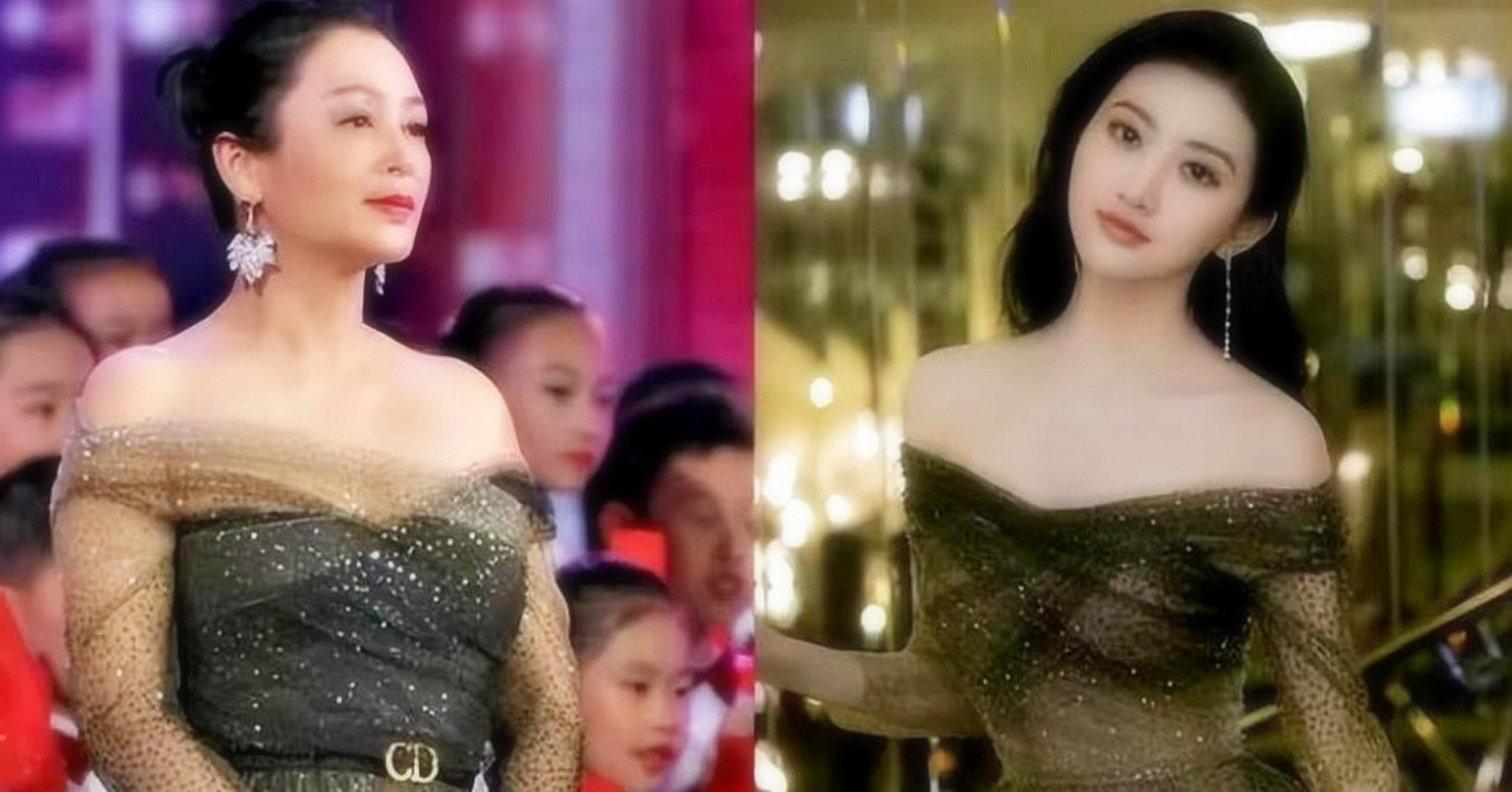 景甜和陈红同款衣服,展现不同年龄段的美.