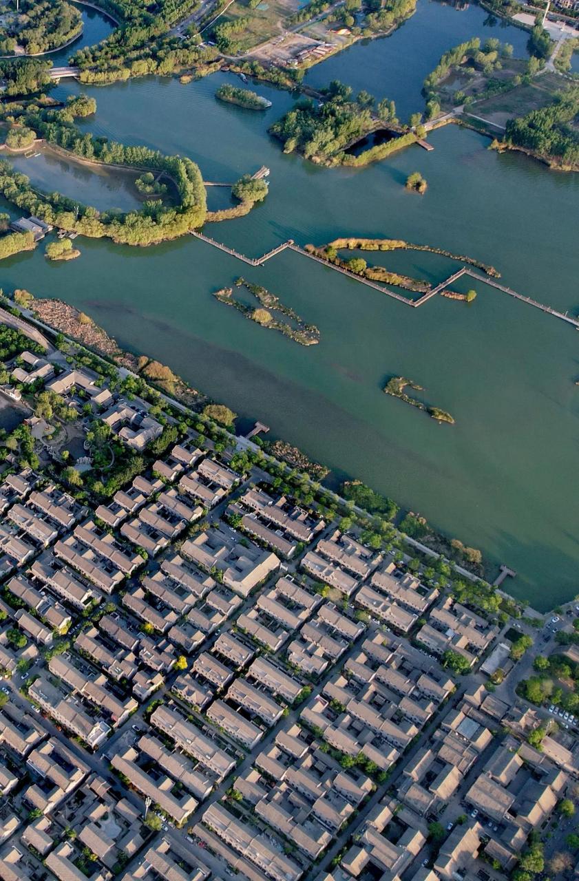 航拍东昌湖与东昌府古城.图1-16摄影/大羽,图17-18/ 2022年卫星遥感图