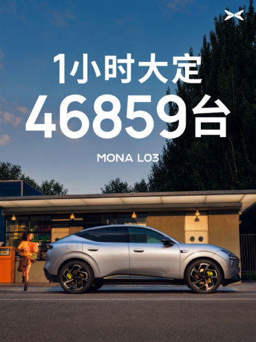 上市1小时大定46859台！小鹏MONA L03新车战绩刷新