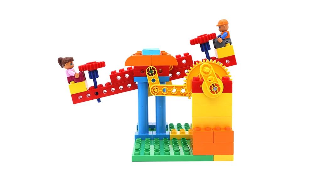 机变酷卡大颗粒积木课程分享——自动跷跷板