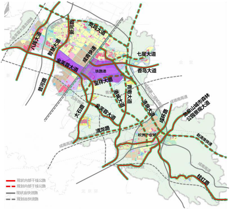 成环路青白江至金堂交界处规划为双向六车道,后面将适时启动实施